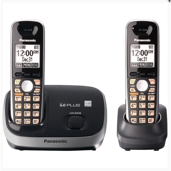 Panasonic KX-TG6512B DECT 6.0 PLUS Expandable Digital Cordless Phone 2 Handsets - Picture 1 of 7